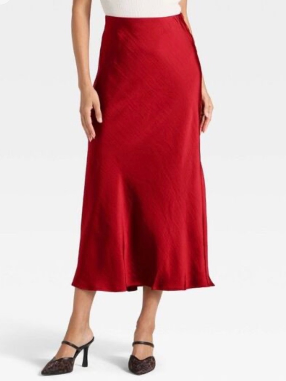 A New Day Red Midi Slip Skirt. Sz XXL.